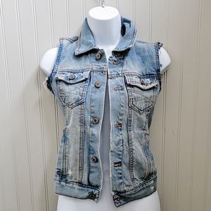 Aeropostale vintage jean jacket vest